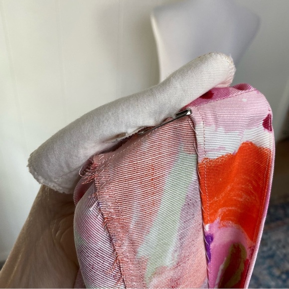 Vintage 60s 70s Pink Floral Empire Waist Maxi Dress Hostess 19.5” PTP, 15.5” W - Picture 13 of 16